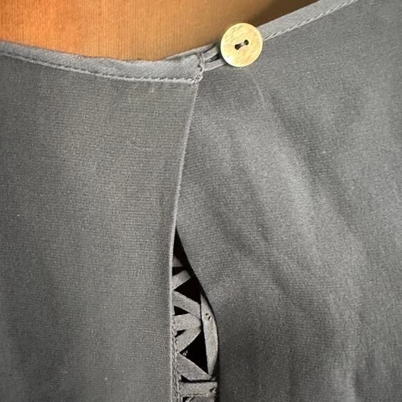 JONATHAN SIMKHAI | Silk Navy Blue Crossbar Romper Jumpsuit | Size Medium - Picture 10 of 10